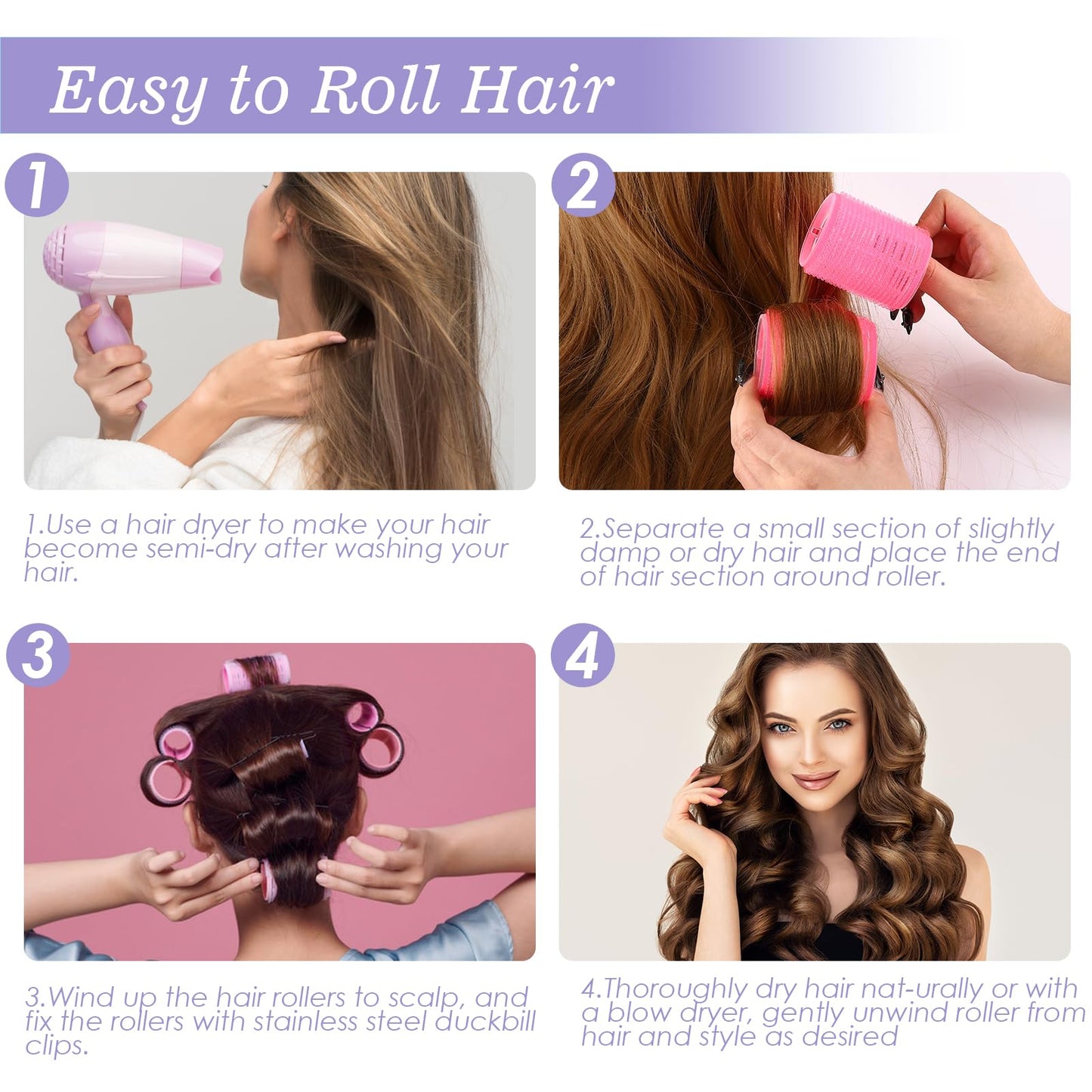 YHOVID authentic USA imported hair rollers set inside its convenient travel storage bag