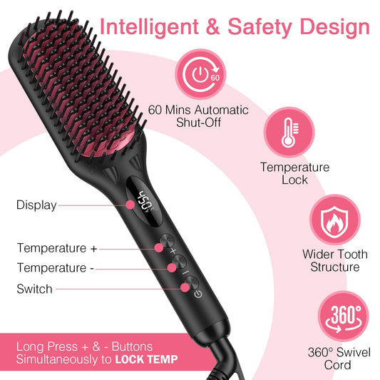 Close-up of the double ionic generator bristles on the MiroPure straightening brush.