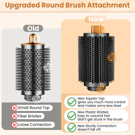 Puregust big round brush accessory attached to a compatible styler base demonstrating root lifting technique