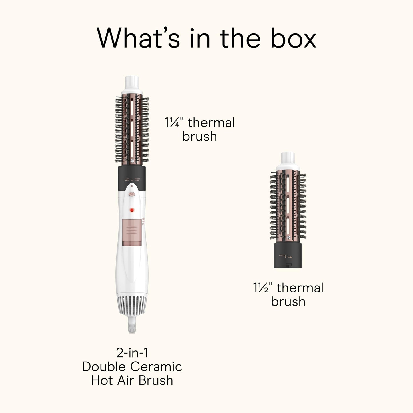 Conair imported thermal round brush being held to demonstrate the lightweight and balanced design.