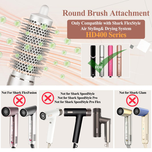 Chivixe oval round styling brush compatible with hair stylers showcasing tight teeth design.