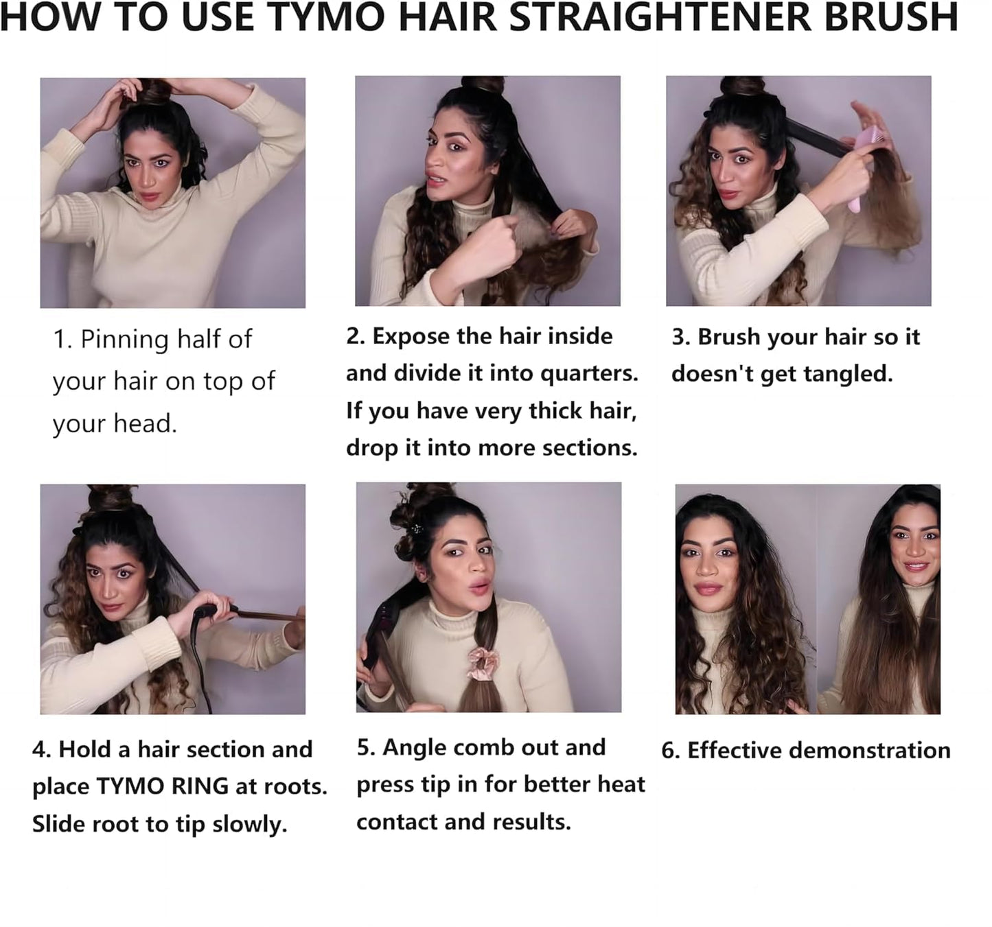 Side view of the portable TYMO ionic brush displaying the heavy duty swivel cord connection