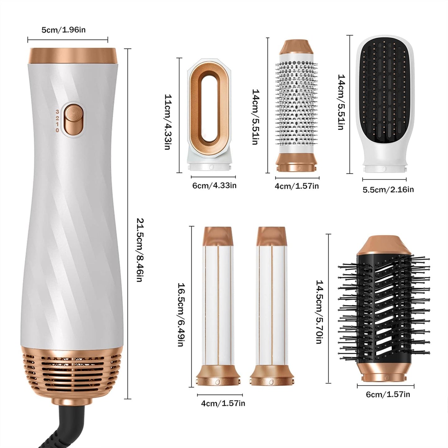 Yitrust multi functional hair styler set highlighting easy button release for changing heads.