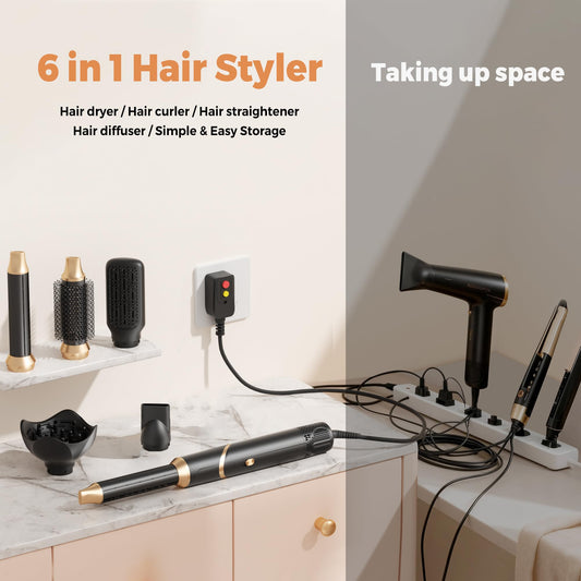 Trylater multi functional hot air brush folded compactly for travel convenience
