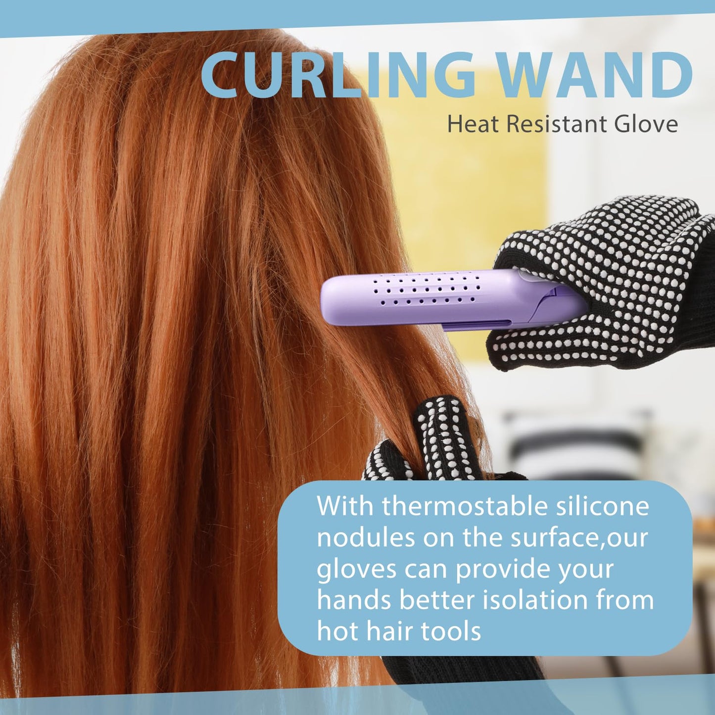 KouTouy professional non slip beauty gloves package contents showcasing the dual piece set.