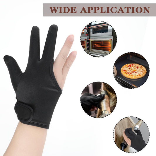 Three-finger thermal styling glove showcasing the flexible cotton material.