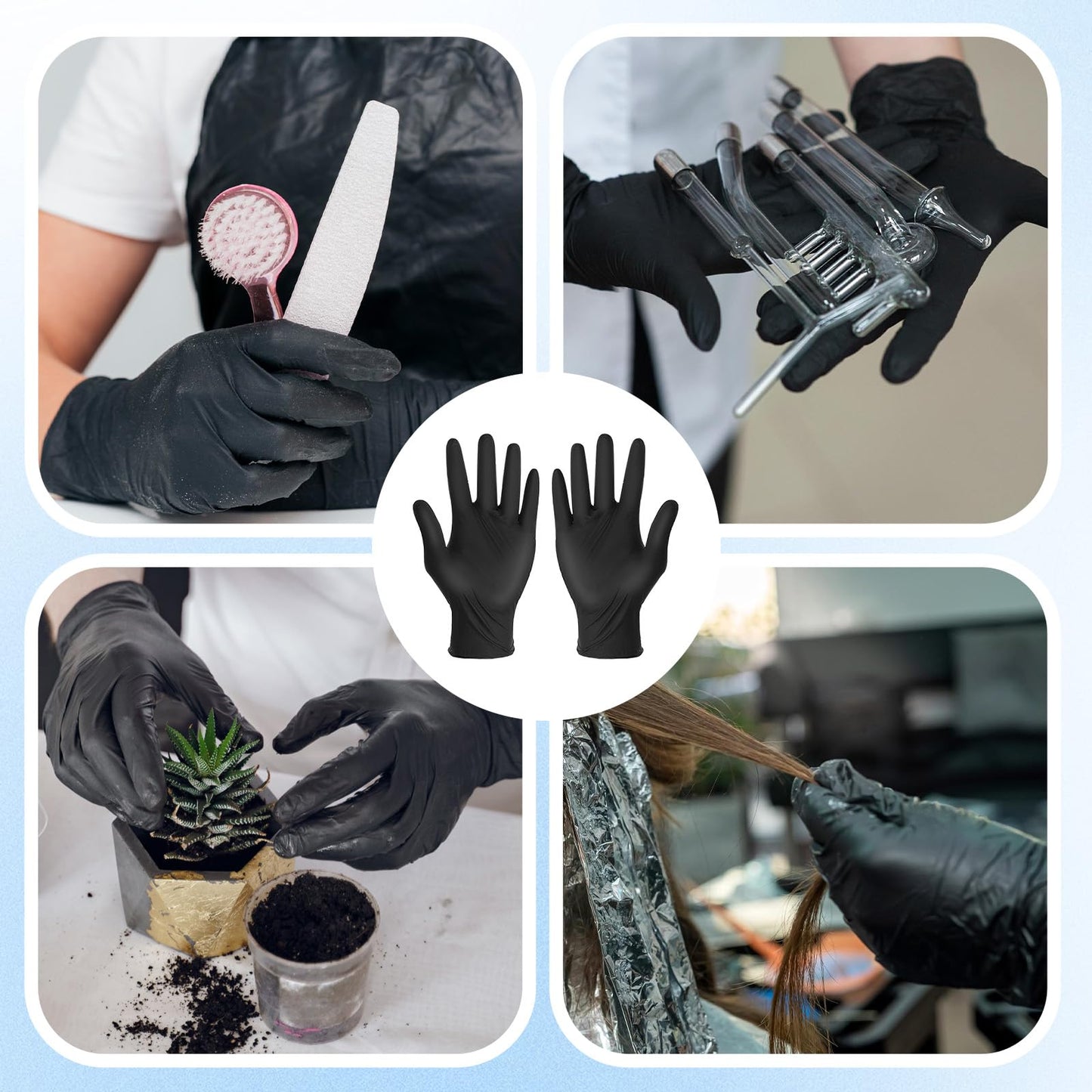Bruislard medium size salon gloves packaging contents with five pairs displayed
