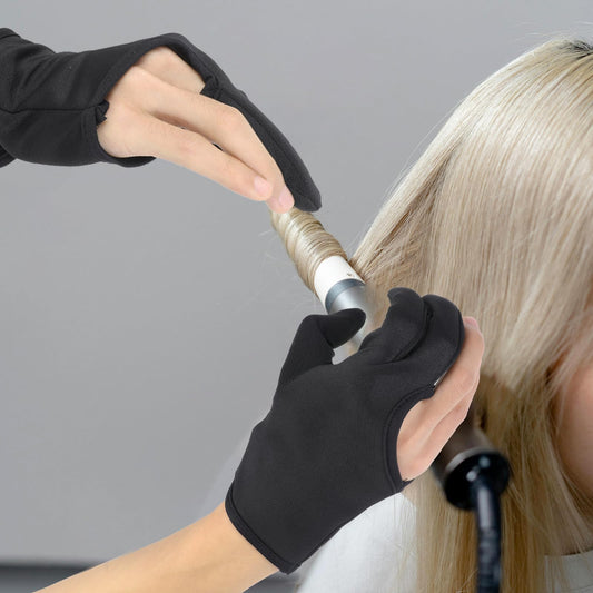 Giantree professional barber mitten adjustable wrist strap close up view