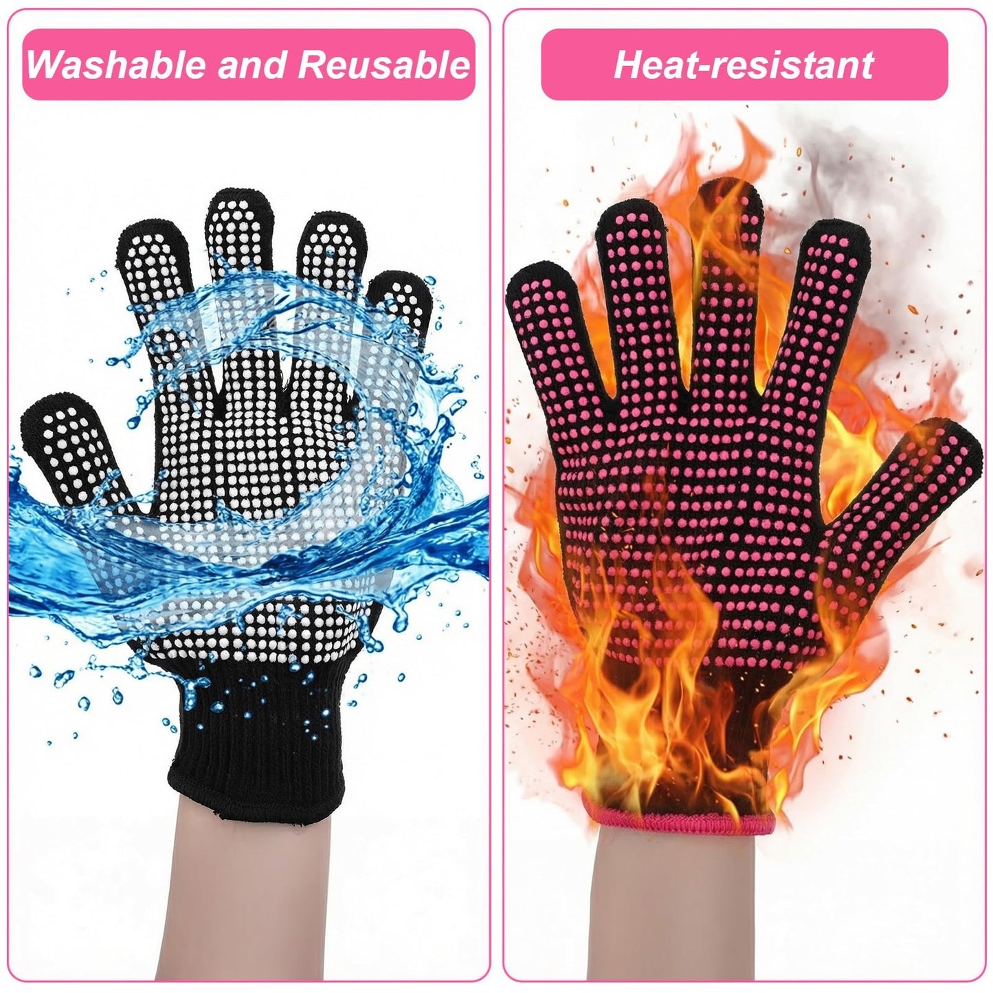 Demonstration of the flexible fabric stretching to fit a standard hand size comfortably.