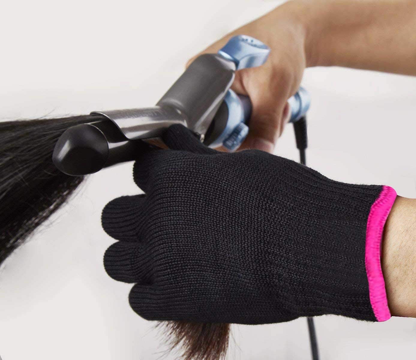 AFT90 thermal styling mitt packaging view emphasizing its compatibility with curling wands and straighteners.