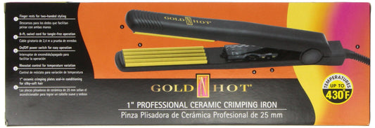 Gold N Hot GH3010 hair crimper demonstrating the adjustable rheostat temperature control dial