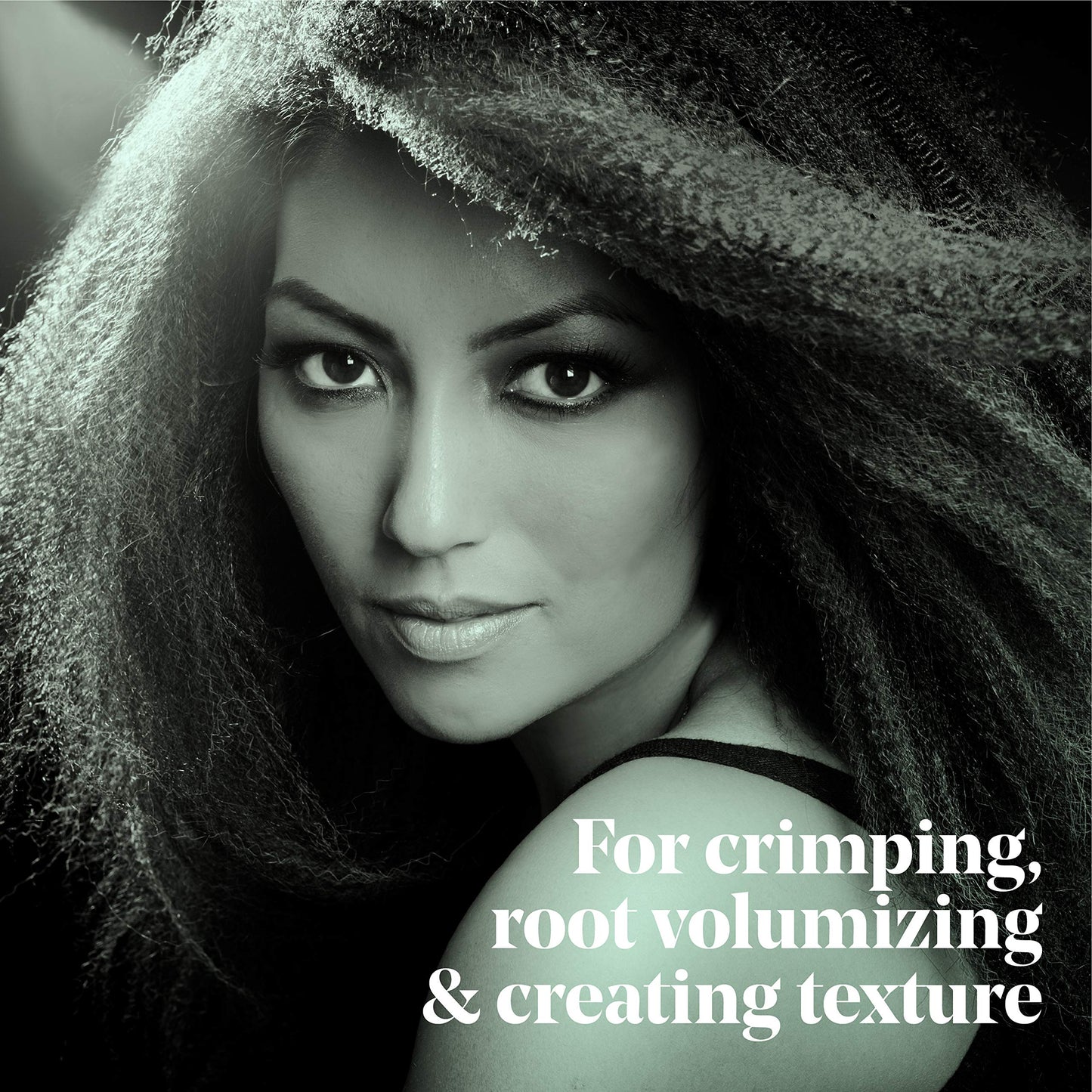 MINT hair crimper iron being used to create textured volume at the hair roots
