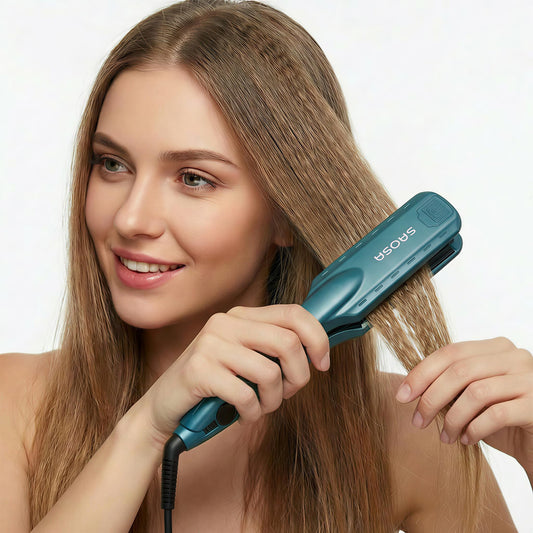 SAOSA ceramic tourmaline crimping iron plates close up details