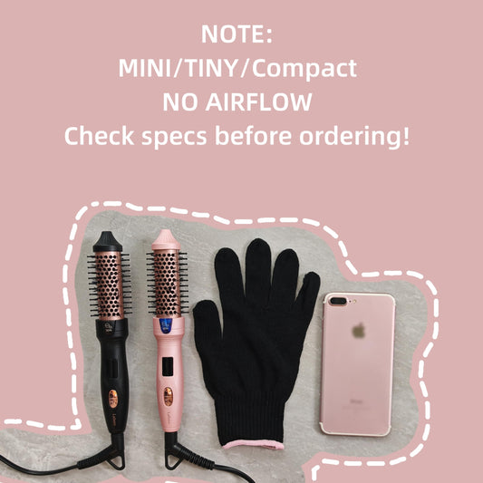 Lafesro ionic curling brush digital LED display panel showing adjustable temperature controls.