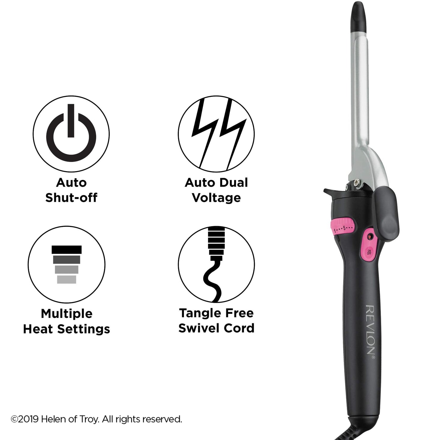 Full packaging view of the imported Revlon Perfect Heat hair styling iron