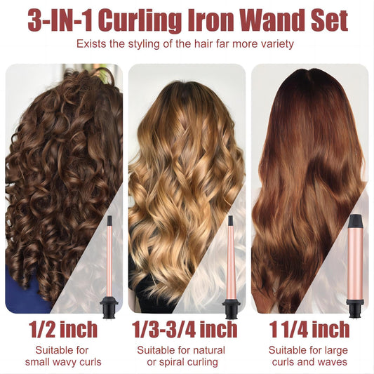 Siquer hair styling tool showing rose gold barrels and black handle