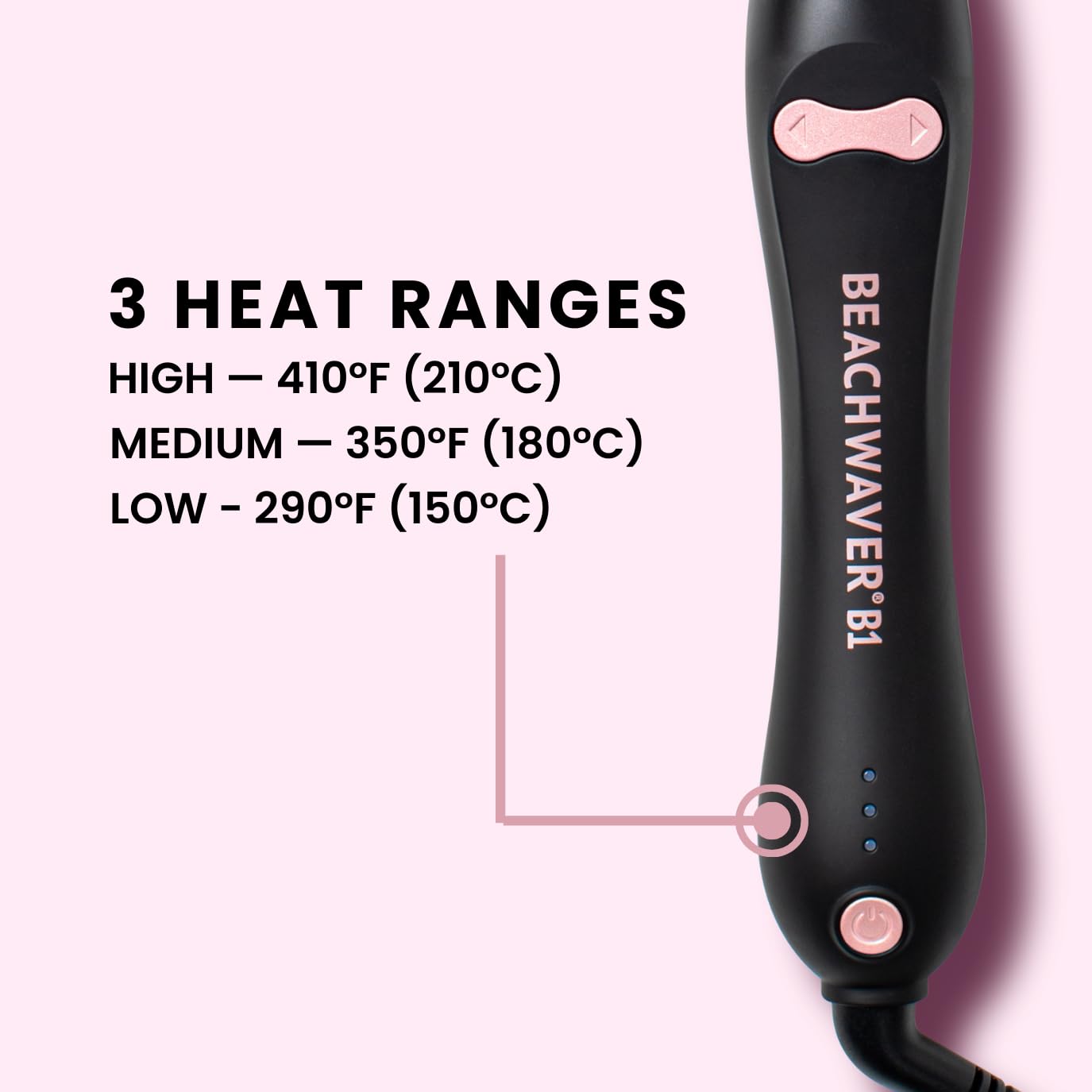 Beachwaver B1 rotating iron showing the clamp and rotation mechanism