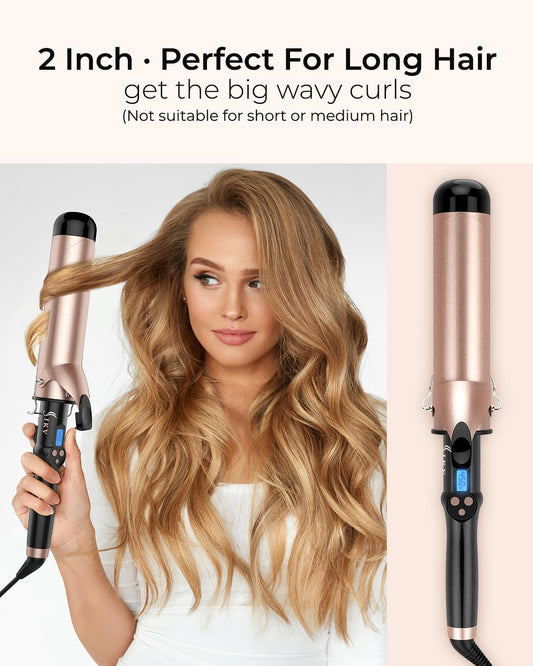 Ikv curling iron gold ceramic barrel close up