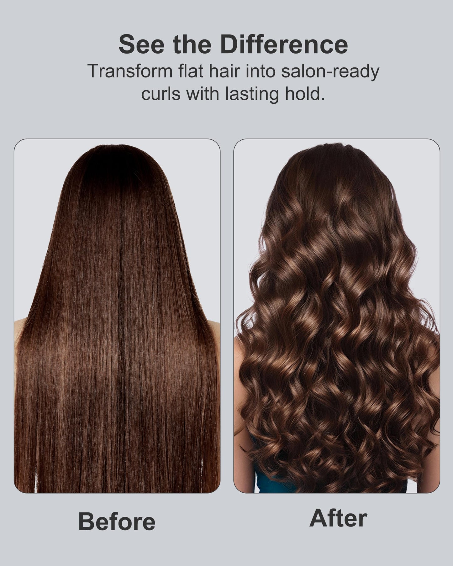 Annlary curling iron in use for hair styling
