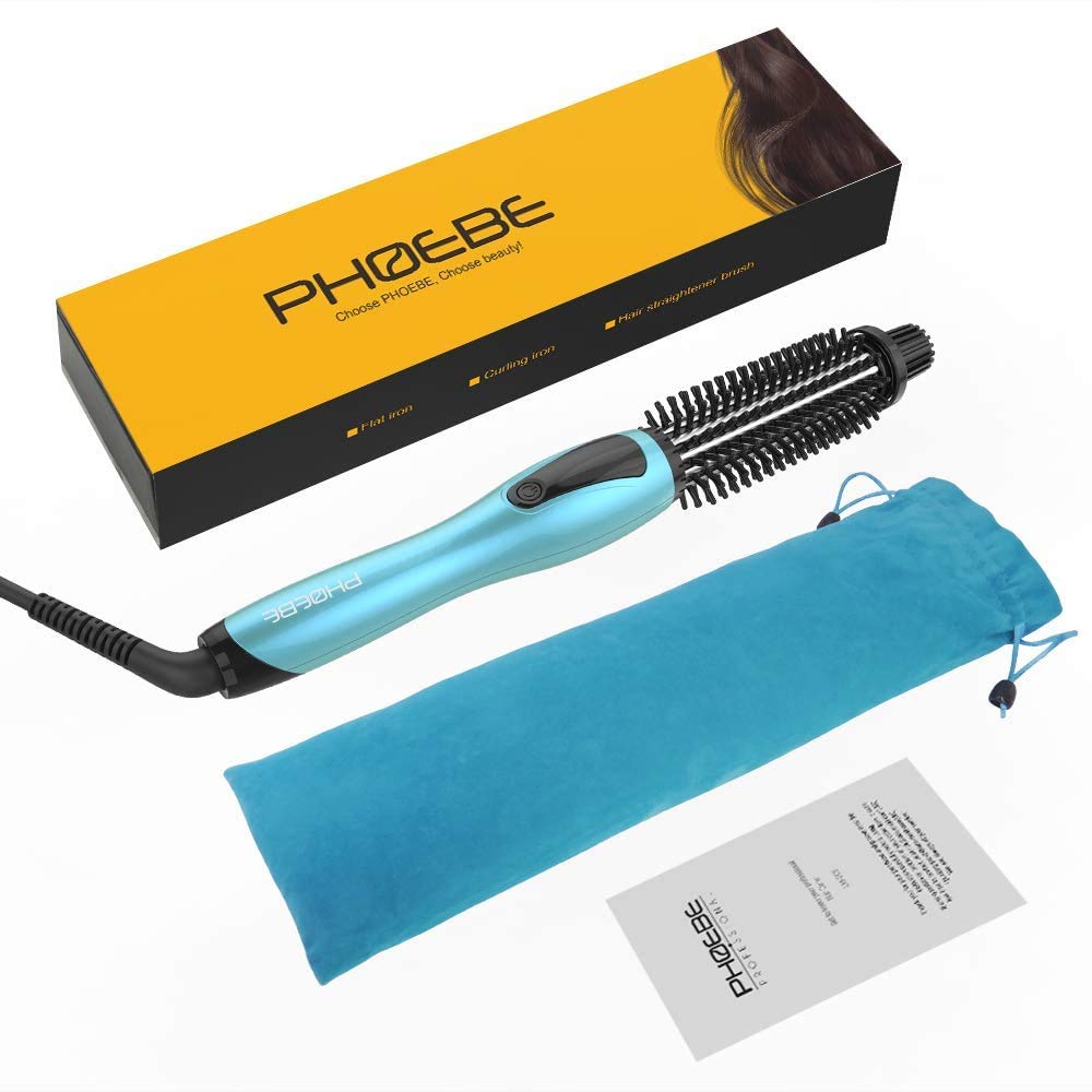 Phoebe hair styling brush with temperature control buttons