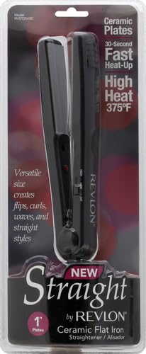 Revlon 1 inch ceramic flat iron plates close up