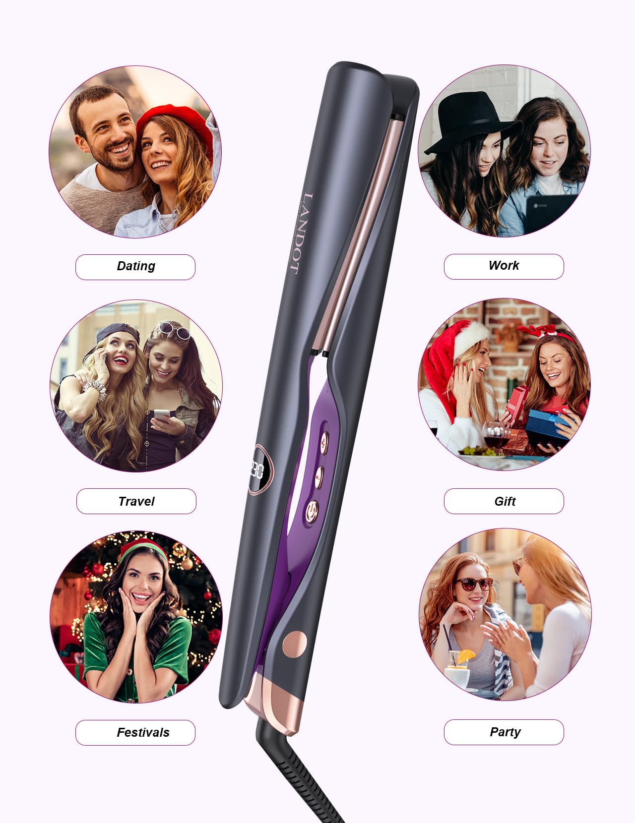 Packaging and contents of Landot 2-in-1 styling tool
