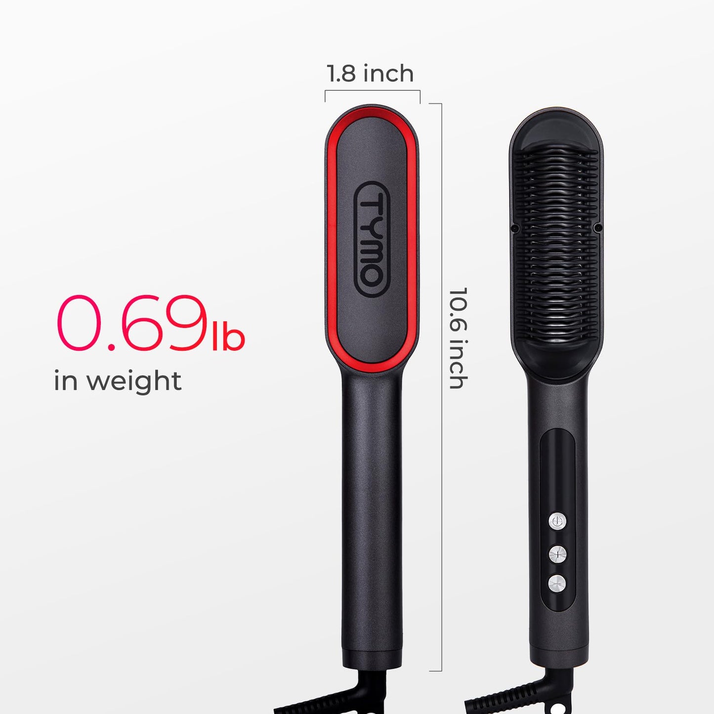 Tymo Ring Plus ionic hair brush showing anti-scald frame