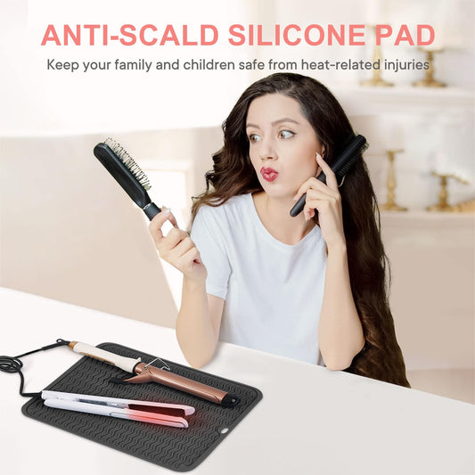 Suafrnut silicone mat holding hair straightener and curler