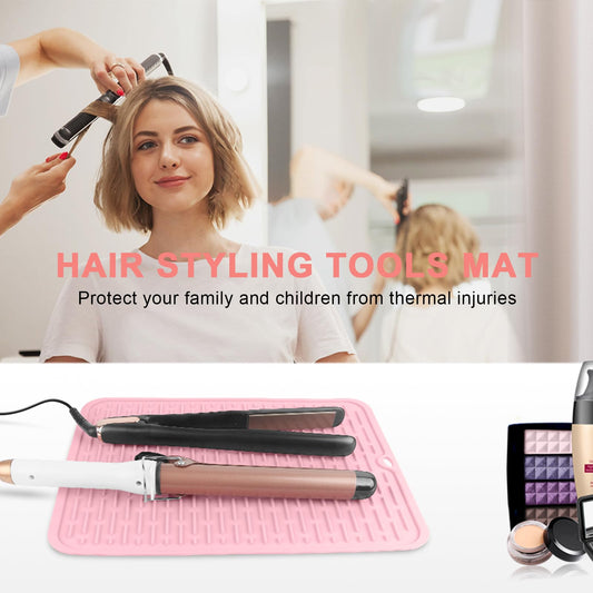 Amijeal heat resistant curling iron mat showing textured surface
