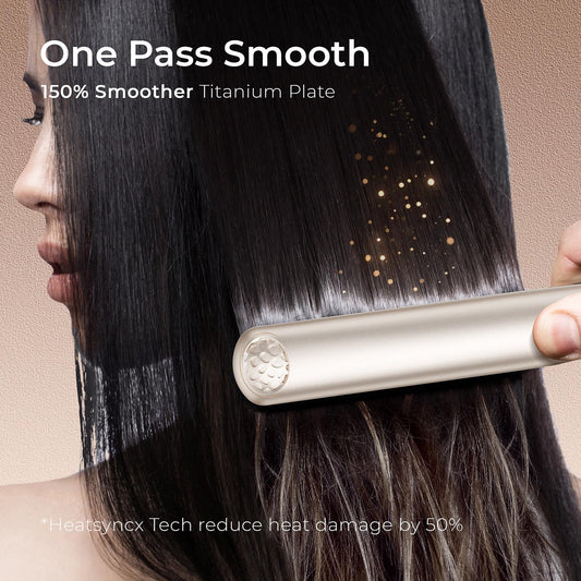 Tymo flat iron showing 1-inch titanium plates