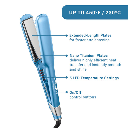 BaBylissPRO 1.5 inch flat iron plates close up