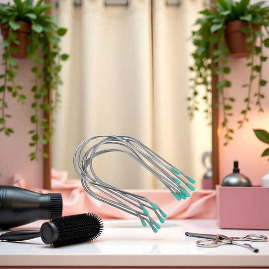 Secure lock metal pins with plastic tips for two inch hair curlers