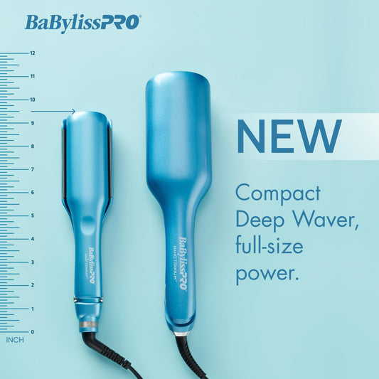 BaBylissPRO compact hair waver tool showcasing the LED temperature control panel
