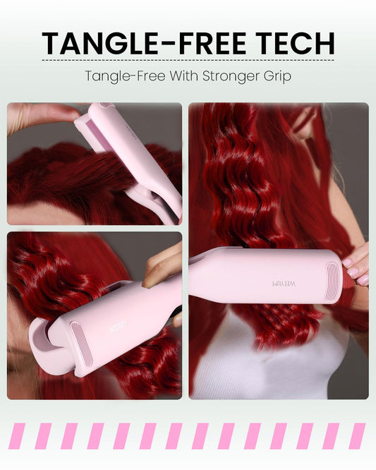 WEEYUM deep wave iron close up of the ionic ceramic tourmaline styling plates