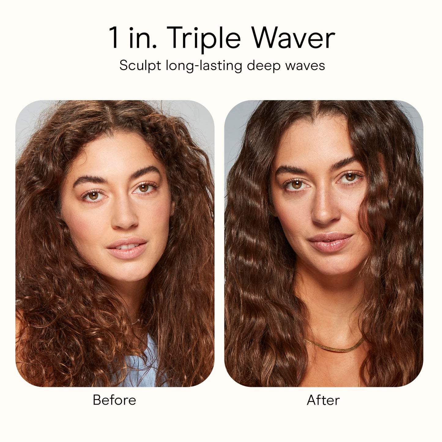 Full view of the gray Conair hair waver styling tool showing the power cord and barrel tip