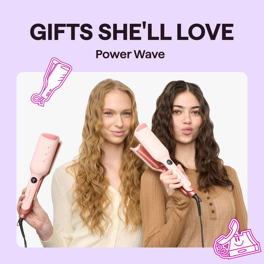 Wavytalk curling iron waver showing the 35mm deep V-shaped ceramic plates