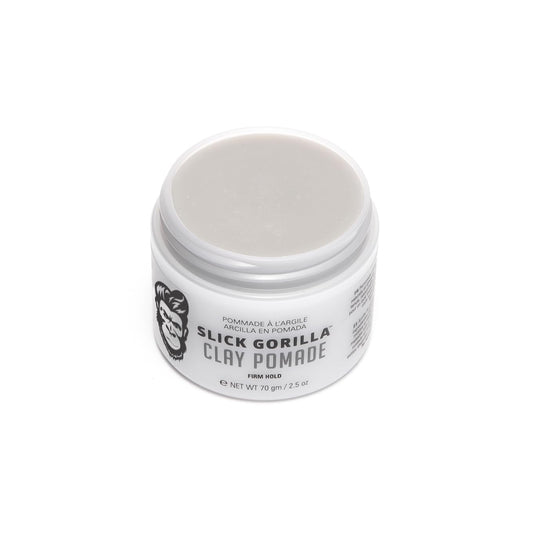 Slick Gorilla matte hair clay open tub showing firm texture formula