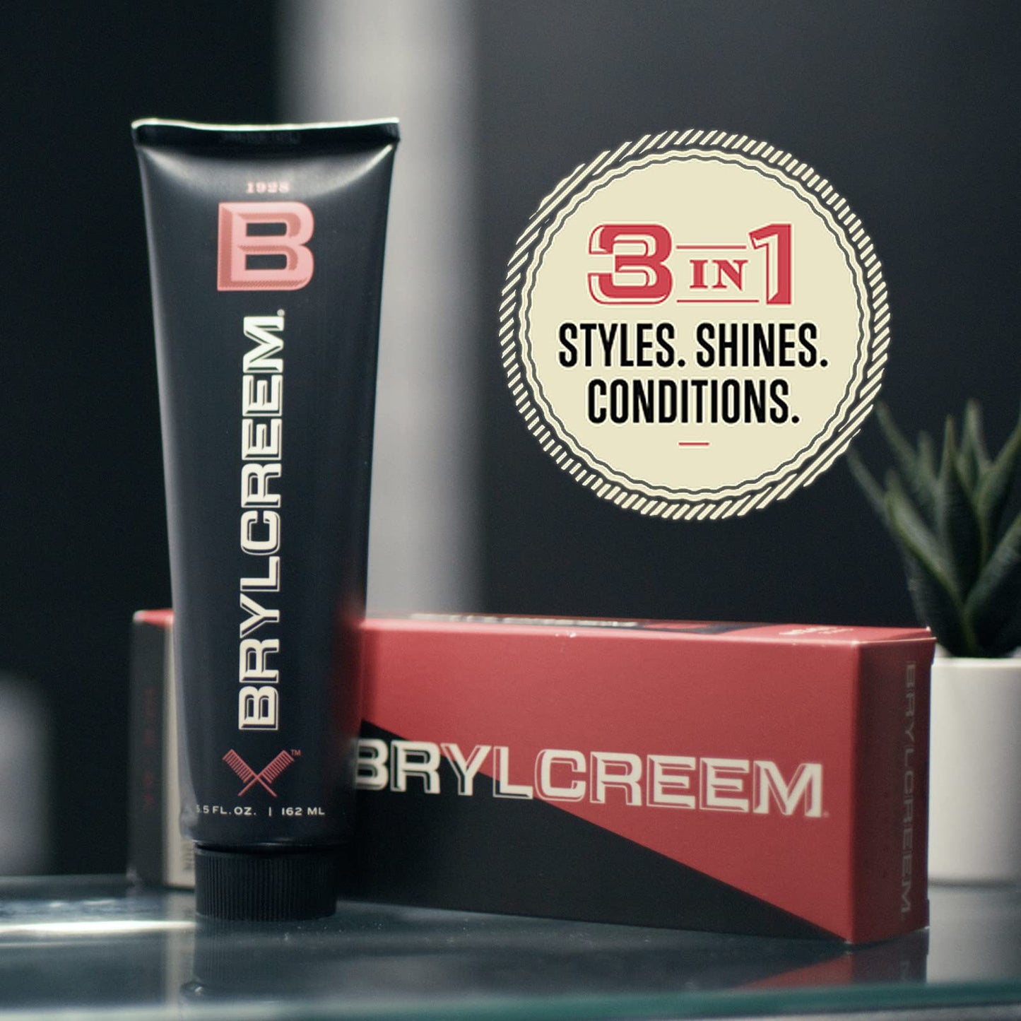 Water based classic men's styling cream tube showing product volume