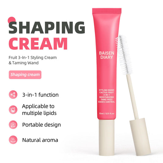 Baisen Diary styling stick showing the built-in applicator brush close up