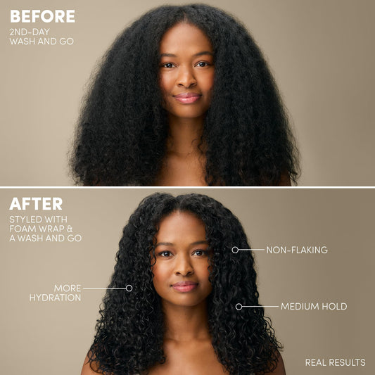 Mizani Styling Mousse lightweight foaming formula with shea butter for textured hair.