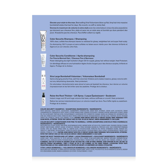 Color Wow alcohol free hair volumizing foam bottle showing the product text and packaging details