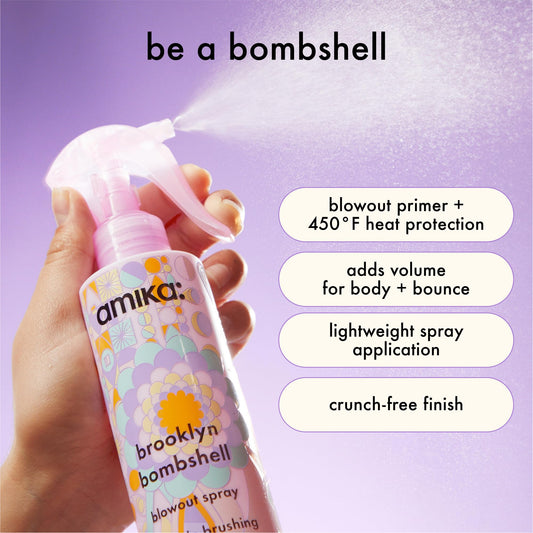 Amika volumizing hair primer spray for heat protection and lift