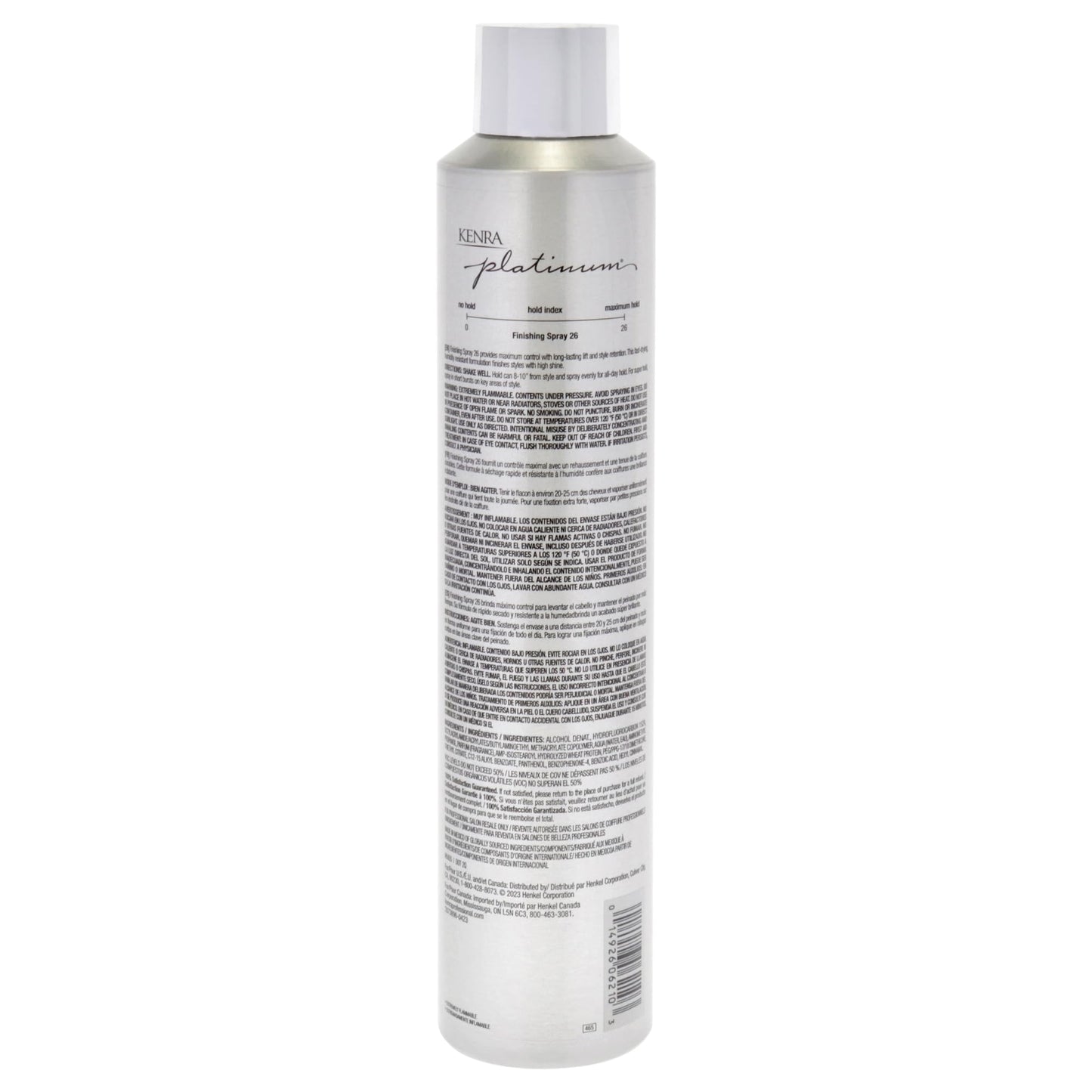 Imported Kenra Professional Platinum finishing aerosol spray for all hair types