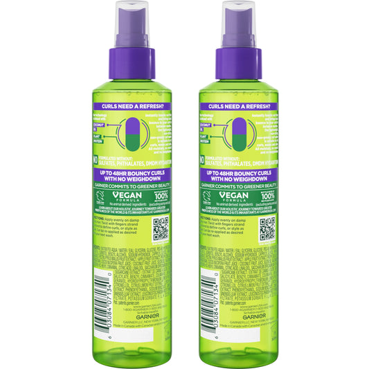 Sulfate free curl refreshing spray with coconut water ingredient callout