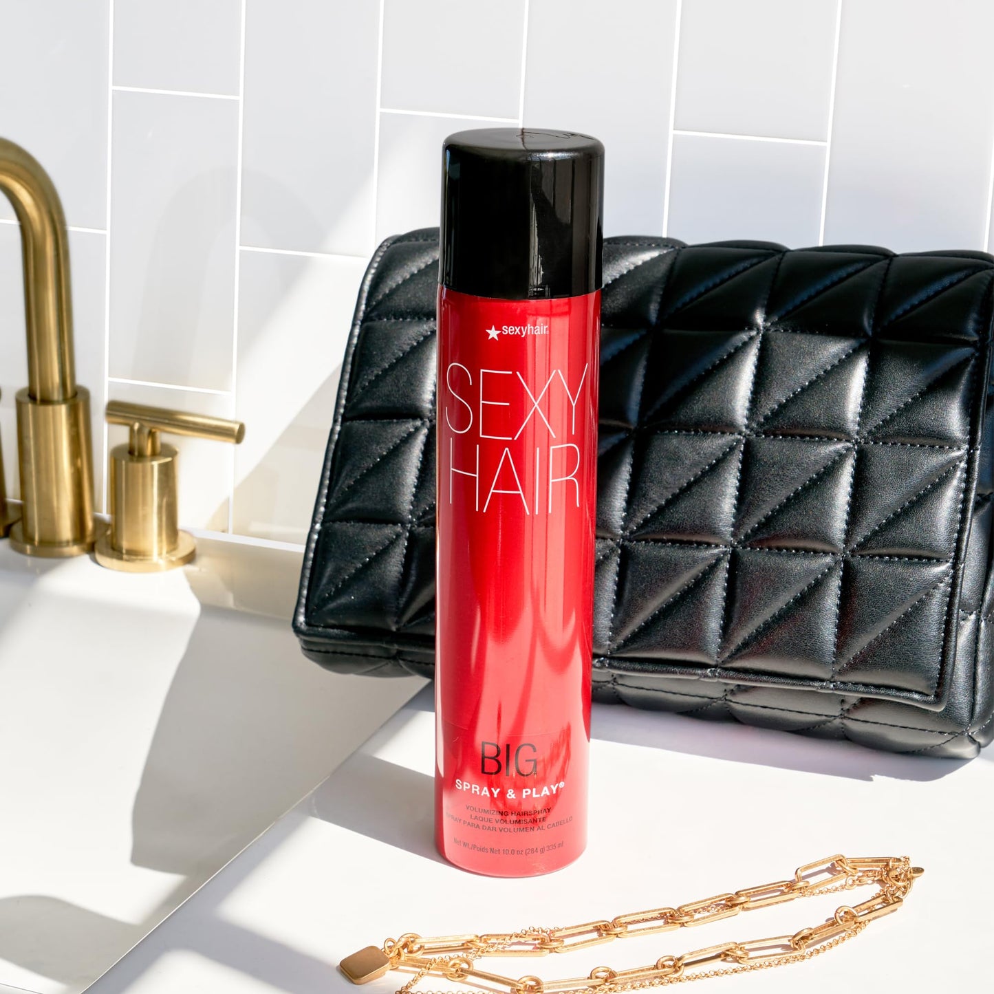 Authentic USA imported SexyHair salon product line displayed for professional hair care routines.