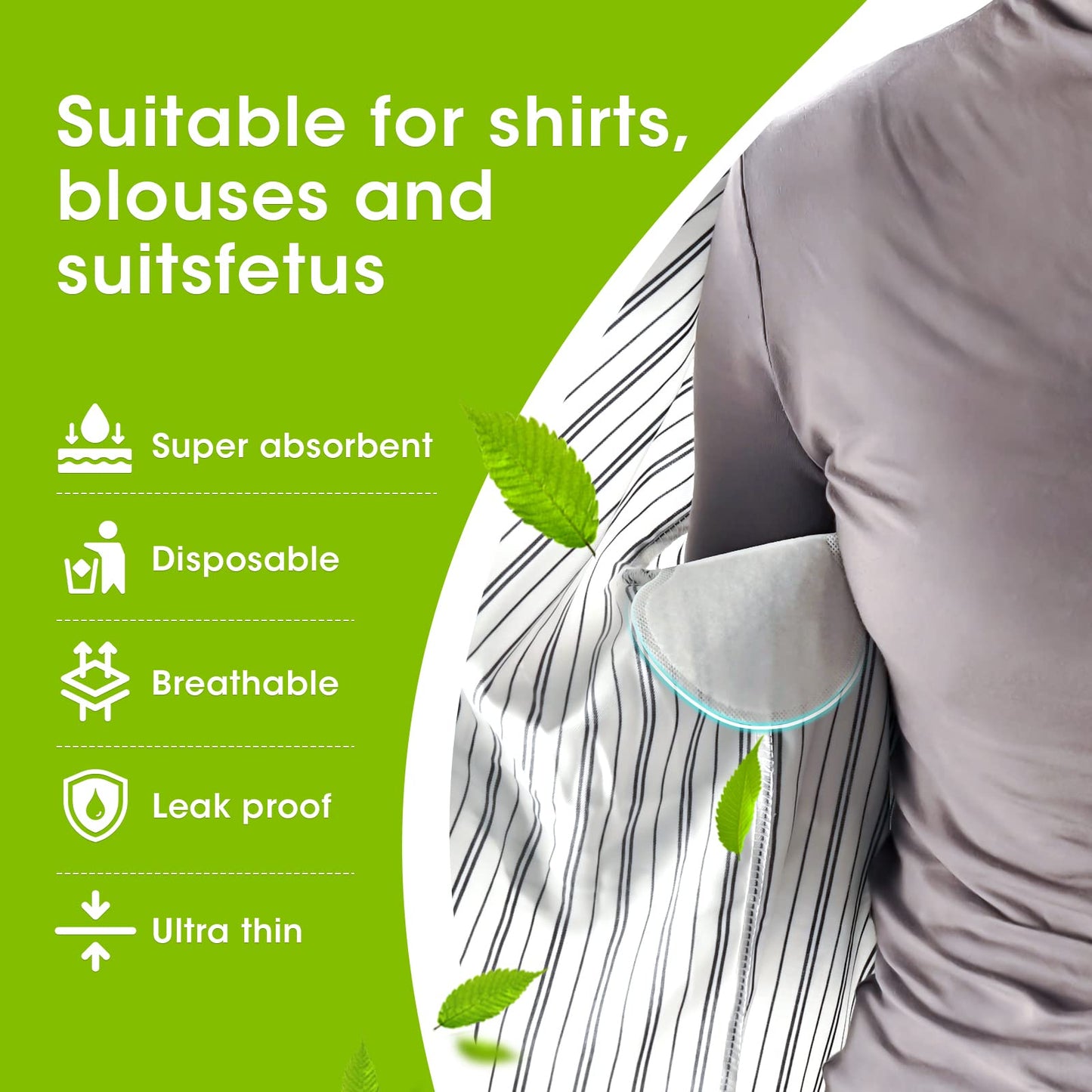 Stack of 100 count Ottolives disposable sweat pads
