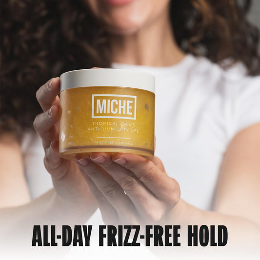 Miche Beauty strong hold styling gel for frizz-free natural curls.
