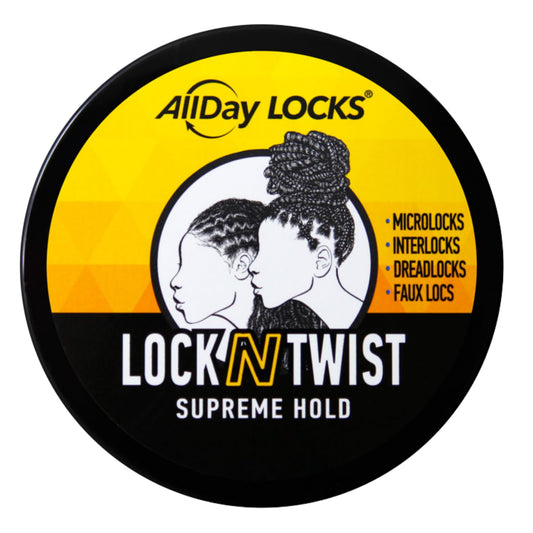 AllDay Locks Lock N Twist 5 ounce jar showing supreme hold product labels