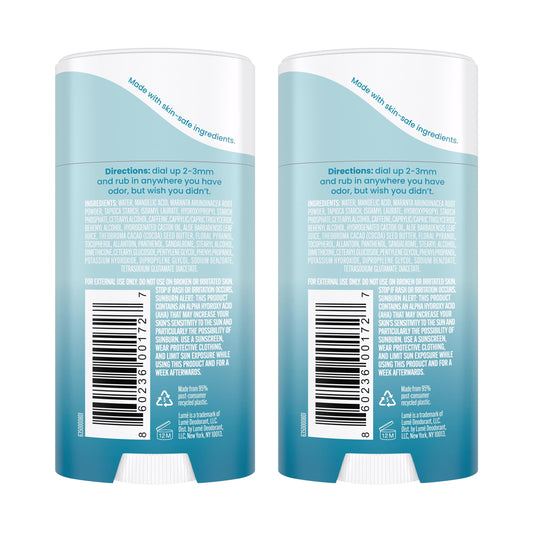 Lume aluminum free full body deodorant twin pack for sensitive skin
