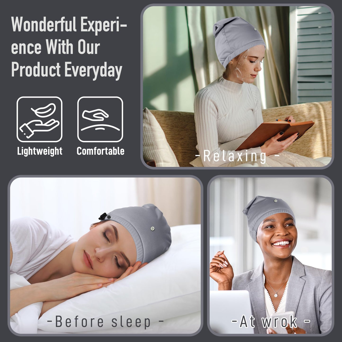 Zingterra leak proof overnight hair wrap packaging and contents